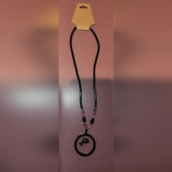 NEW - Dolphin Hematite Necklace - Picture 2 of 4